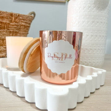 Raspberry & Vanilla soy candle (Rose Gold)