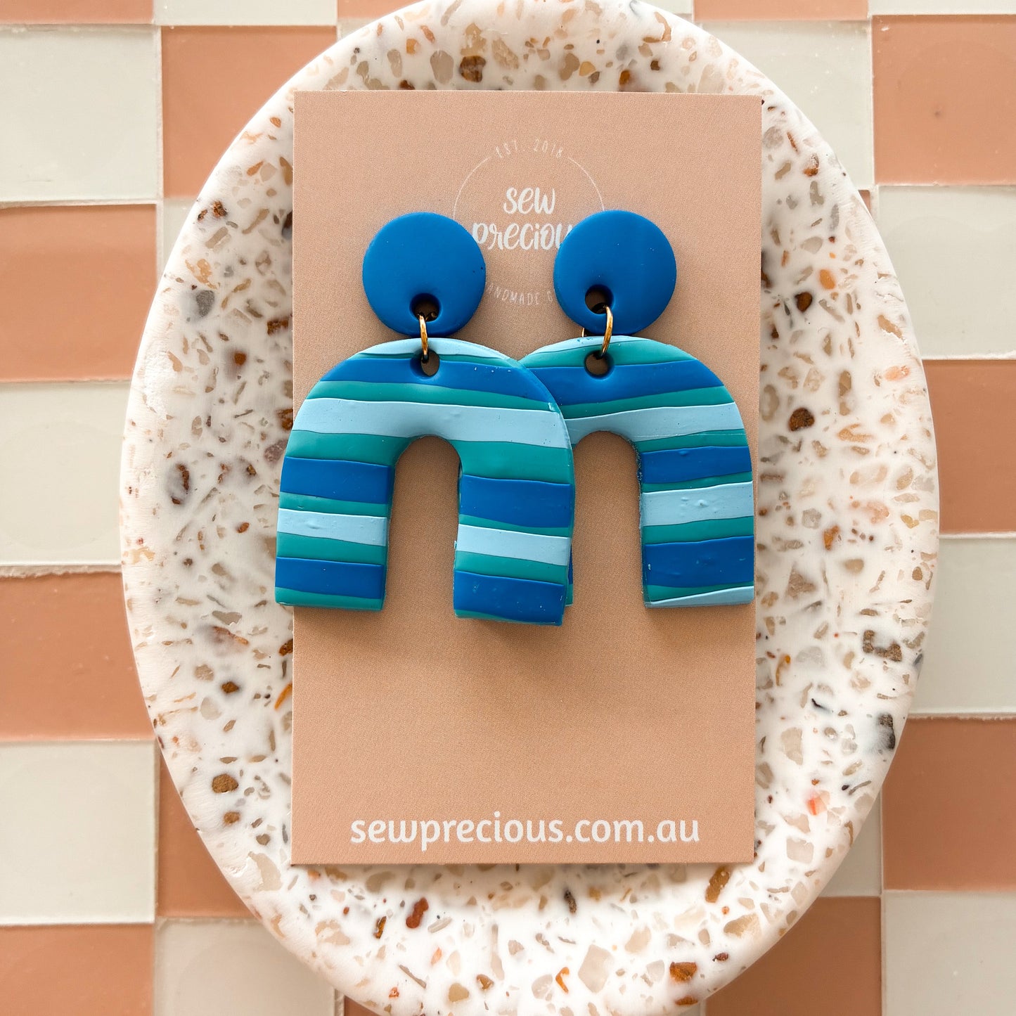 Ocean stripe dangles - Arch