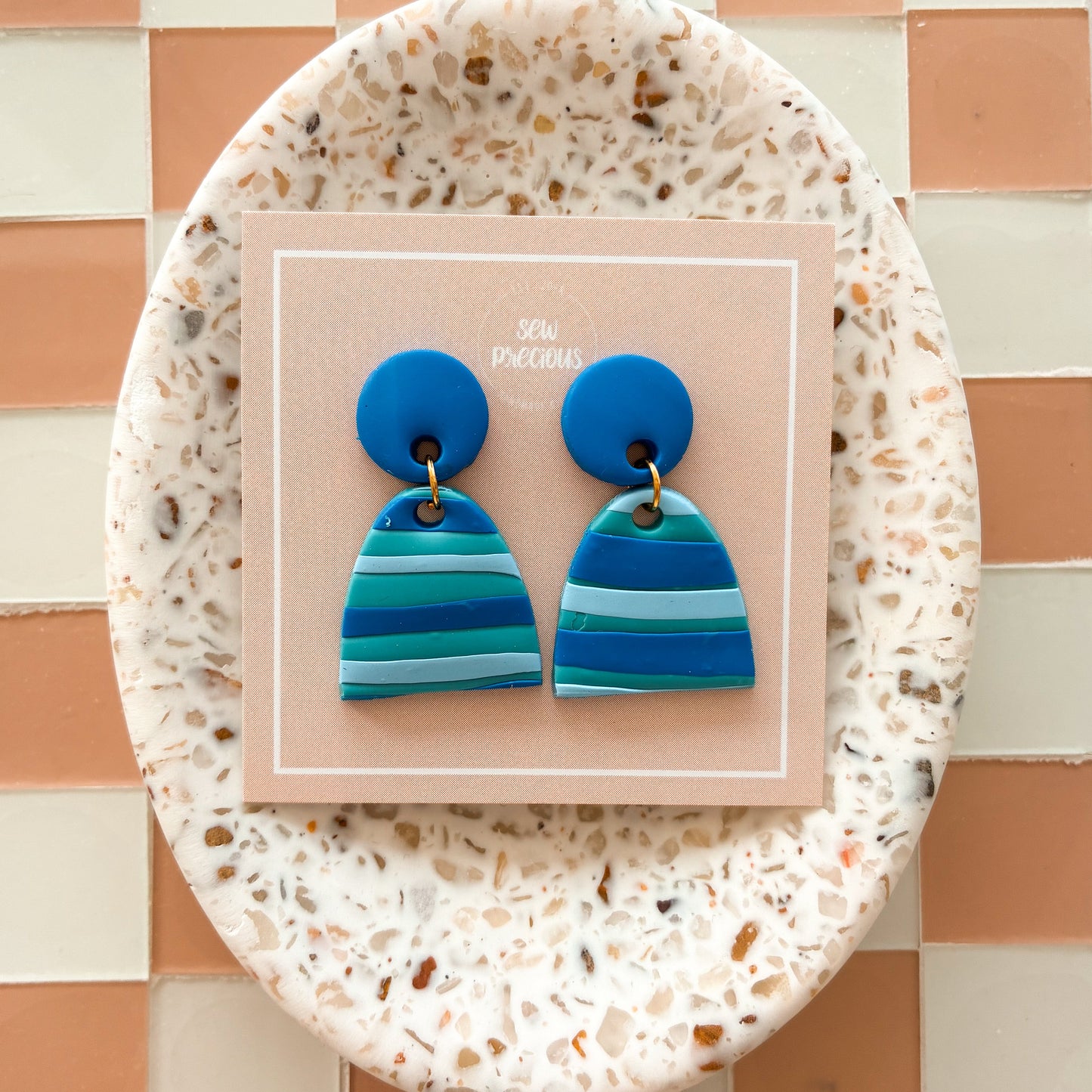 Ocean stripe Dangles - Small