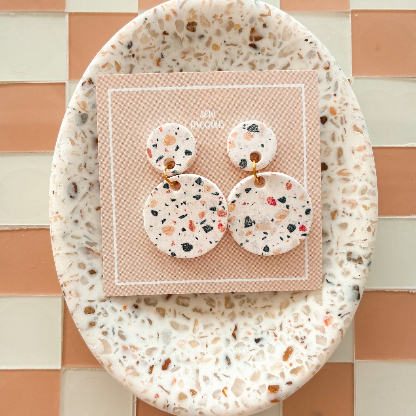 Misty granite Dangles - Small