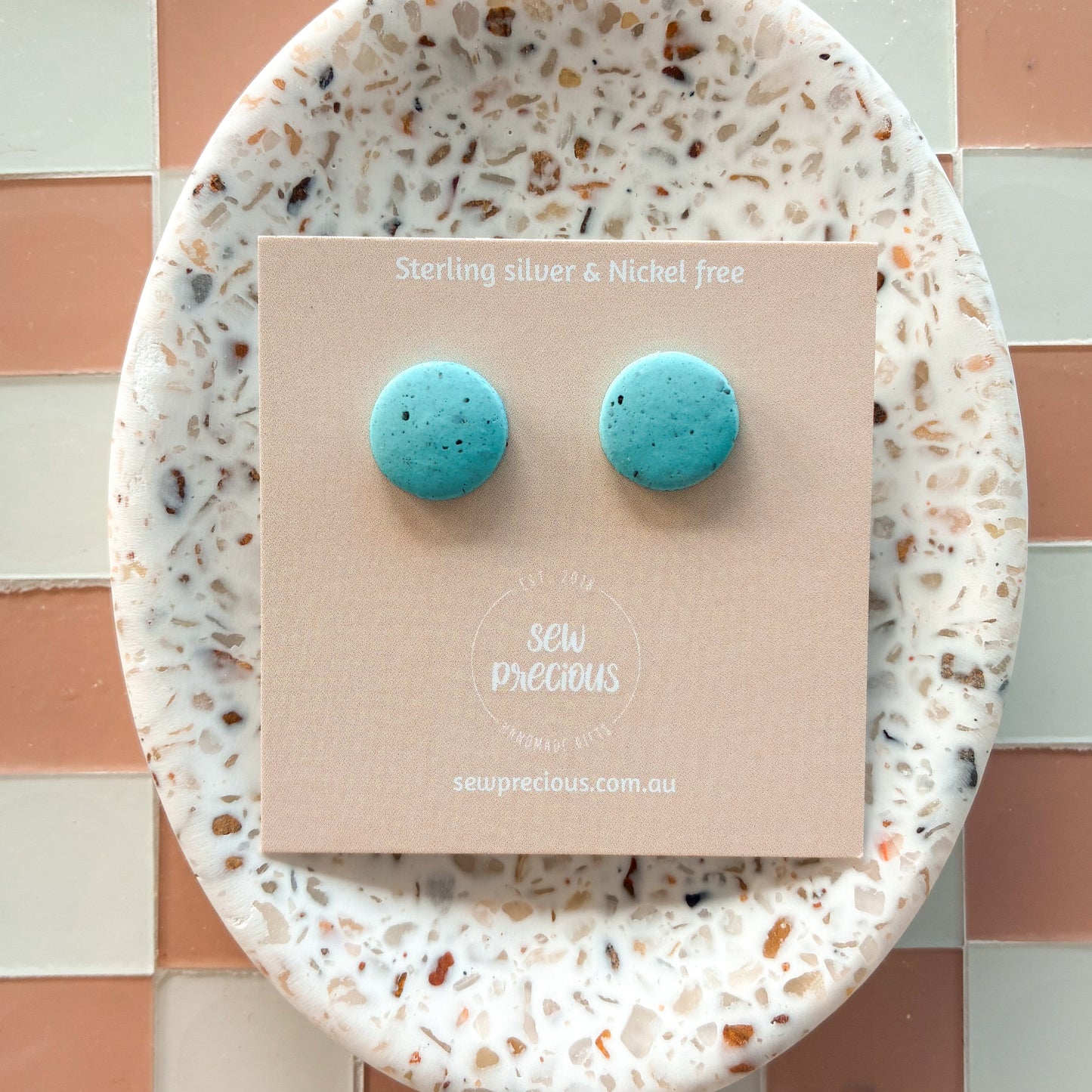 Blue speckle studs