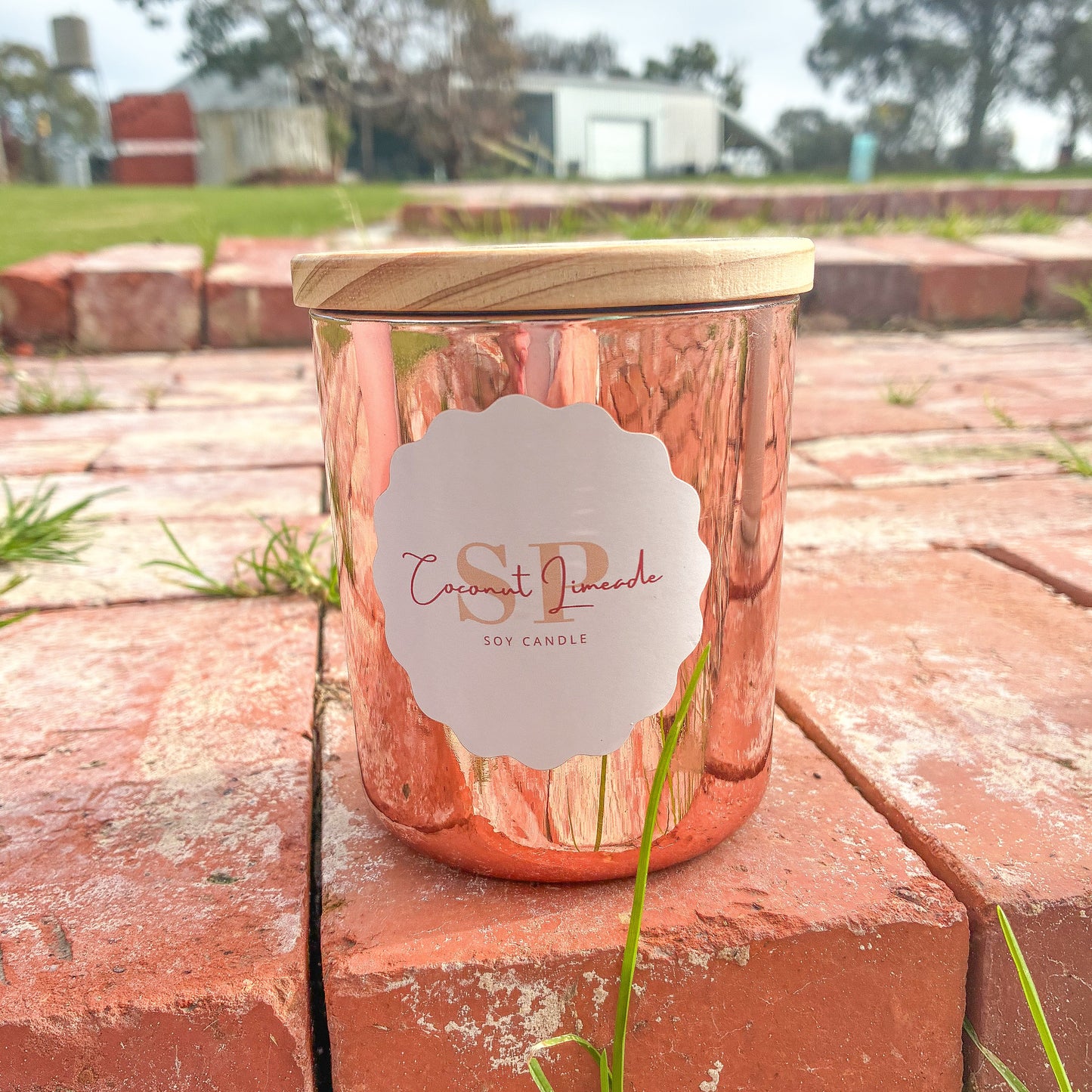 Coconut Limeade rose gold Soy Candle