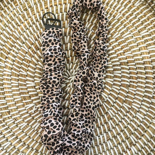 Leopard scrunchie lanyard