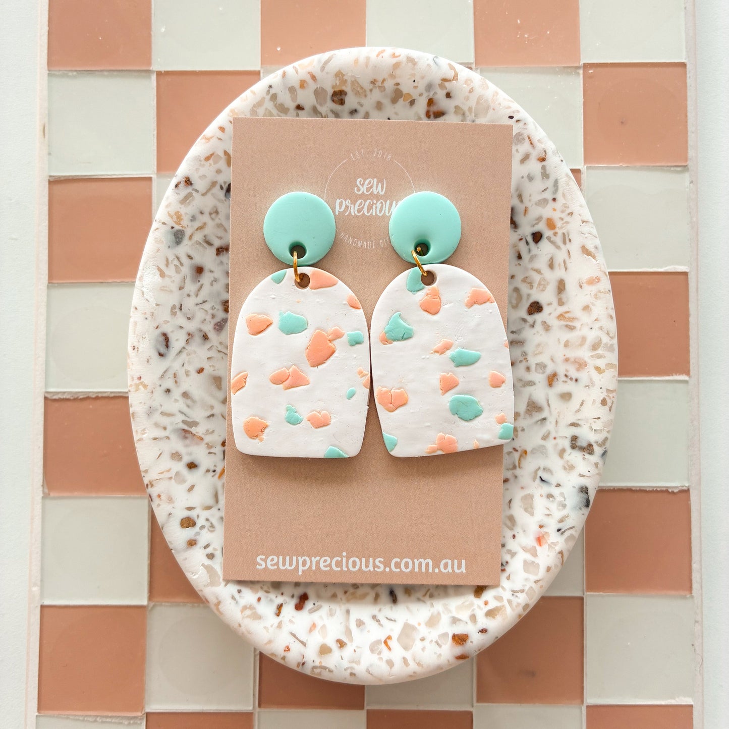 Blush Mosaic dangles - Lrg