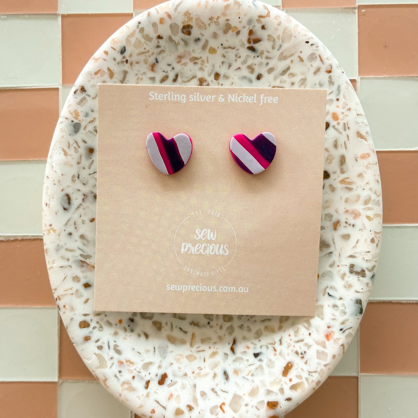 Maggie heart Studs