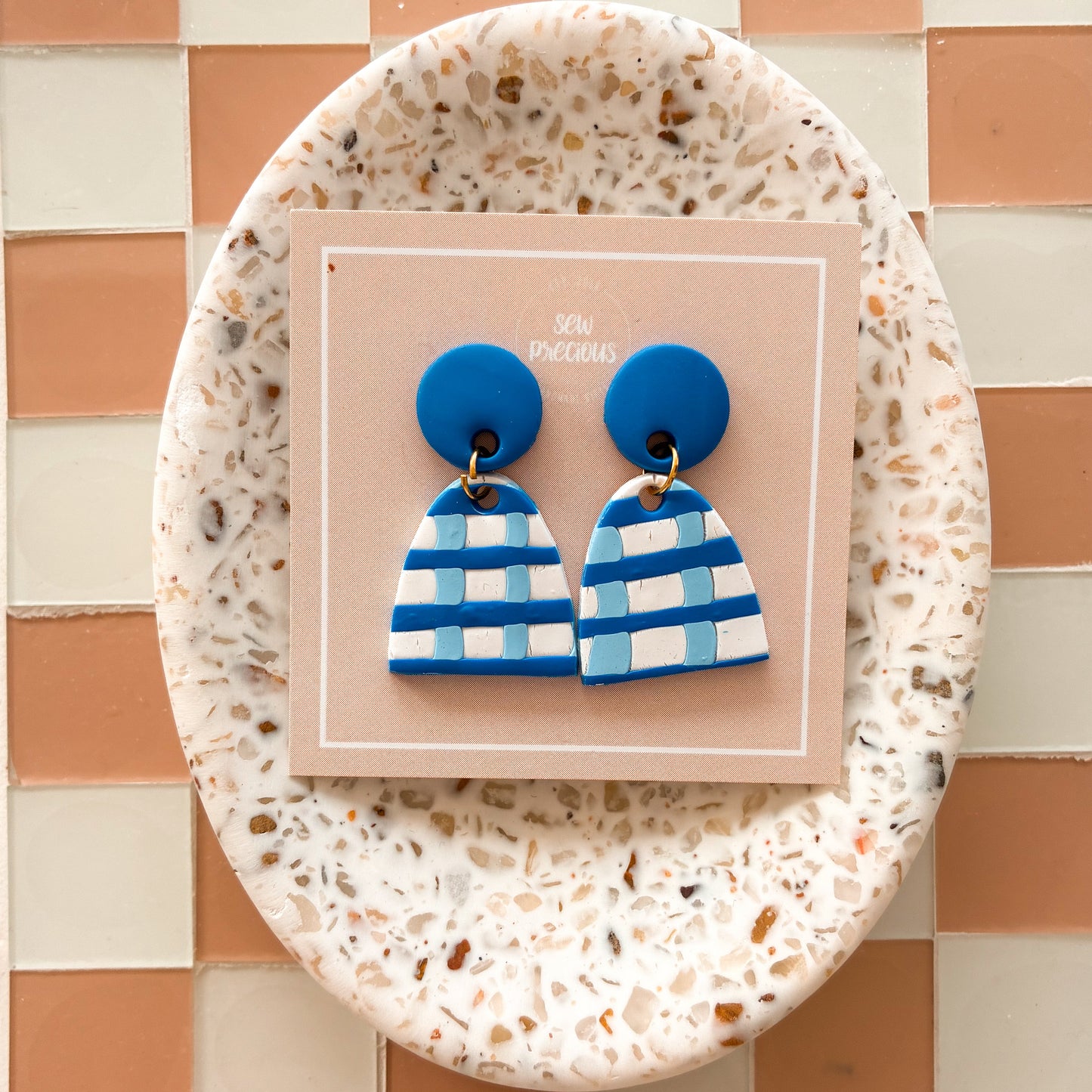 Coastal gingham Dangles - Small