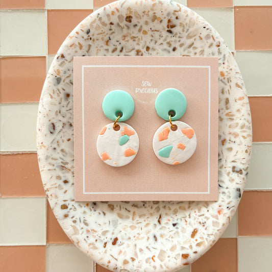Blush mosaic Dangles - small
