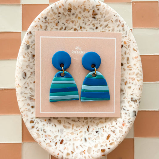 Ocean stripe Dangles - Small