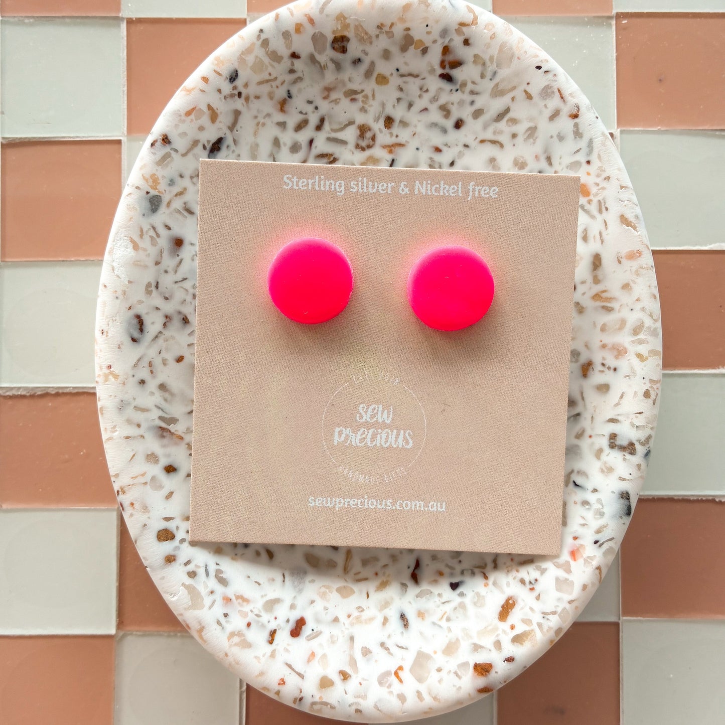Fluro pink studs