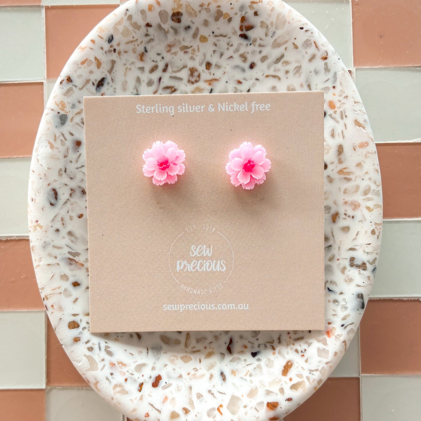 Pinkie flower studs