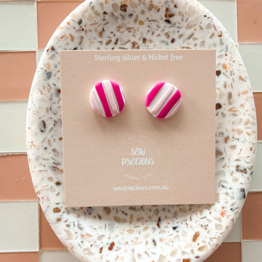Magenta stripe studs