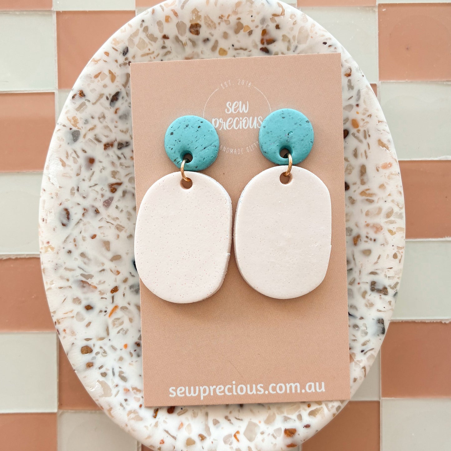Blue speckle Dangles - Medium