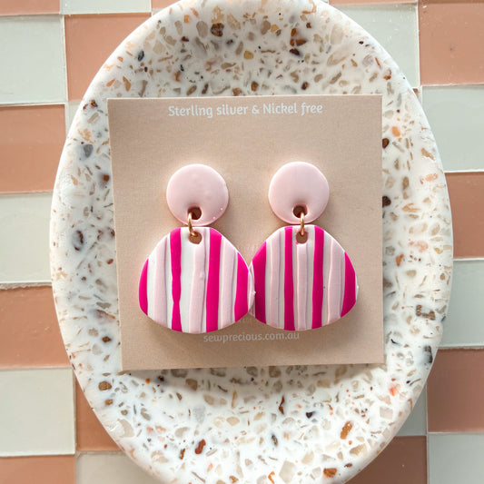 Magenta stripe dangles - Small