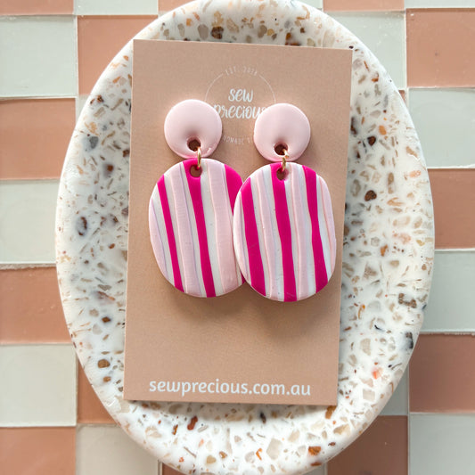 Magenta stripe Dangles - Medium