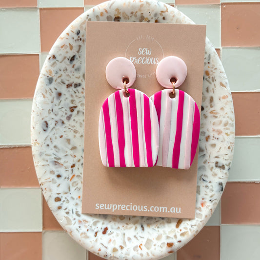 Magenta stripe Dangles - Large