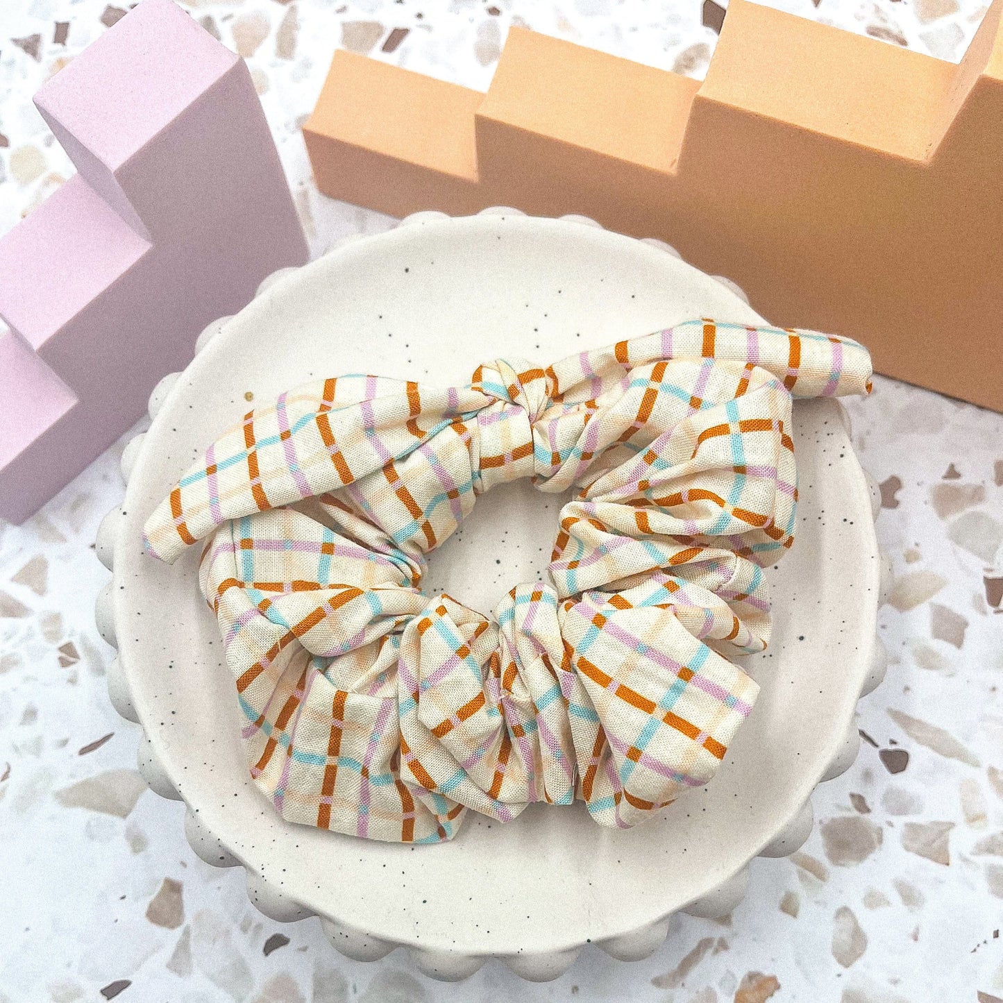 Gorgeous gingham scrunchie bow