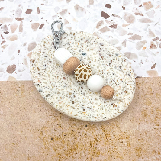Brown leopard arch keychain