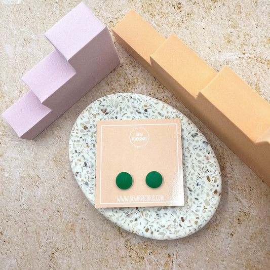 Forest green - sml circle studs