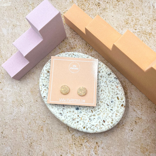 White sparkle - Sml round studs