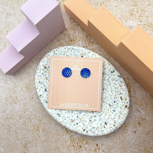 Royal blue sparkle studs
