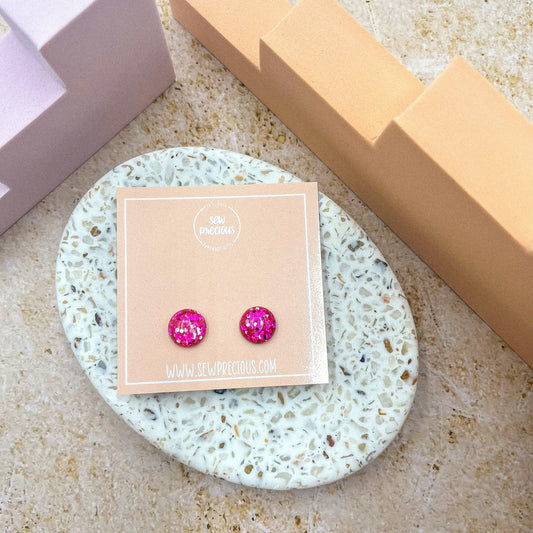 Rouge sparkle sml round studs