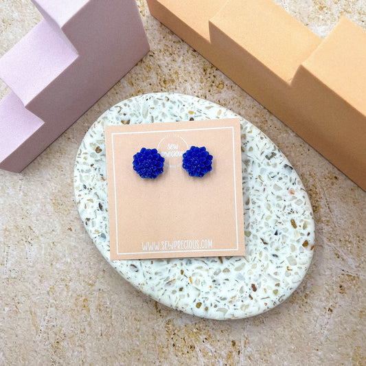 Royal blue flower studs