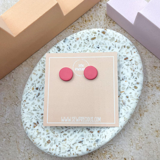 Hot pink sml round studs