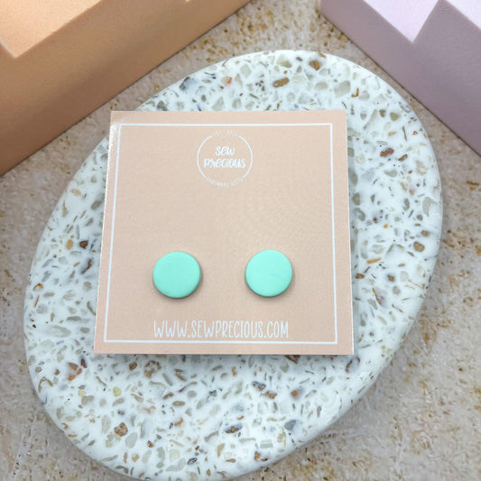 Aquamarine sml round studs