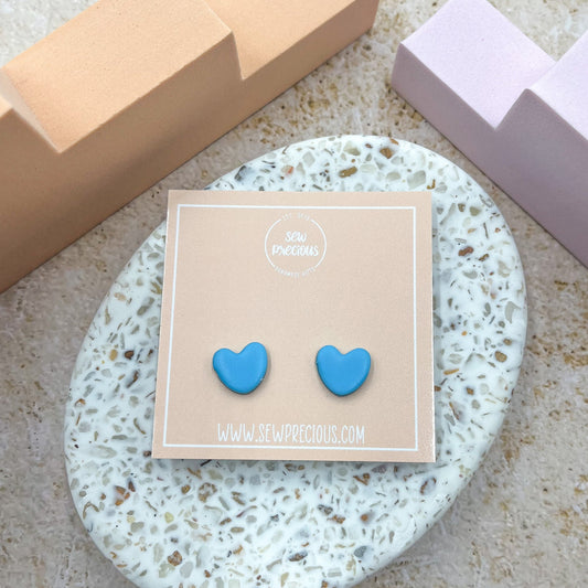 Turquoise heart studs