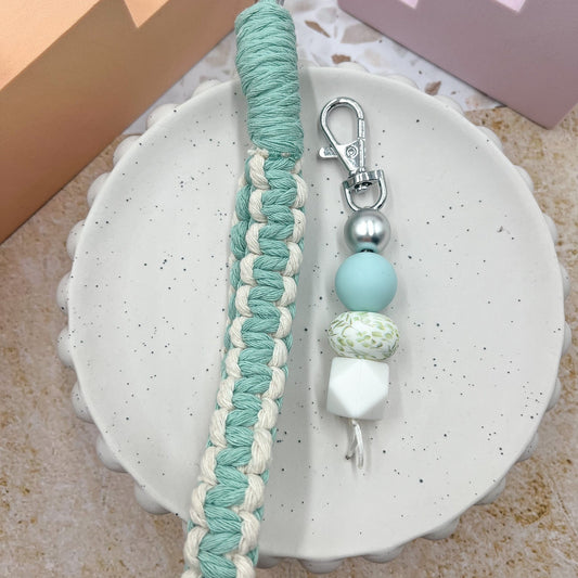 Aqua floral keyring bundle