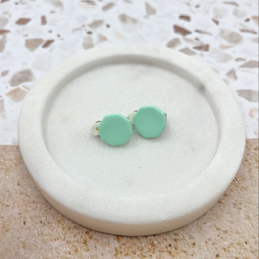 Aquamarine hexagon - CLIP ONS